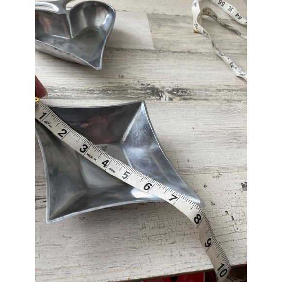 Heart diamond clover silver metal bowls set of four - Picture 13 of 16